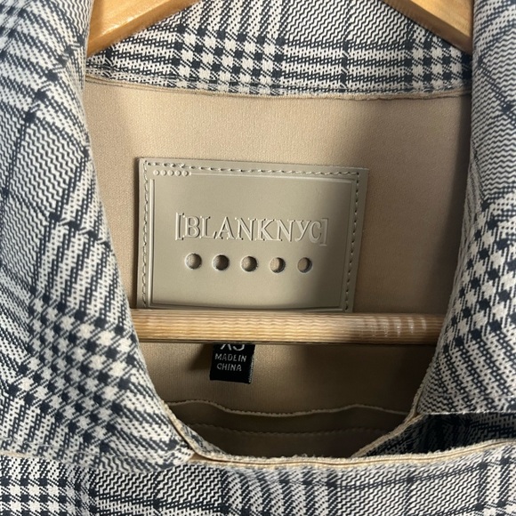 Women's Blank NYC Plaid Houndstooth Zip Front Moto Jacket Size Xs Revolve - Picture 2 of 7